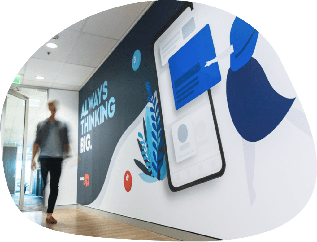 Jumbo Interactive banner on wall